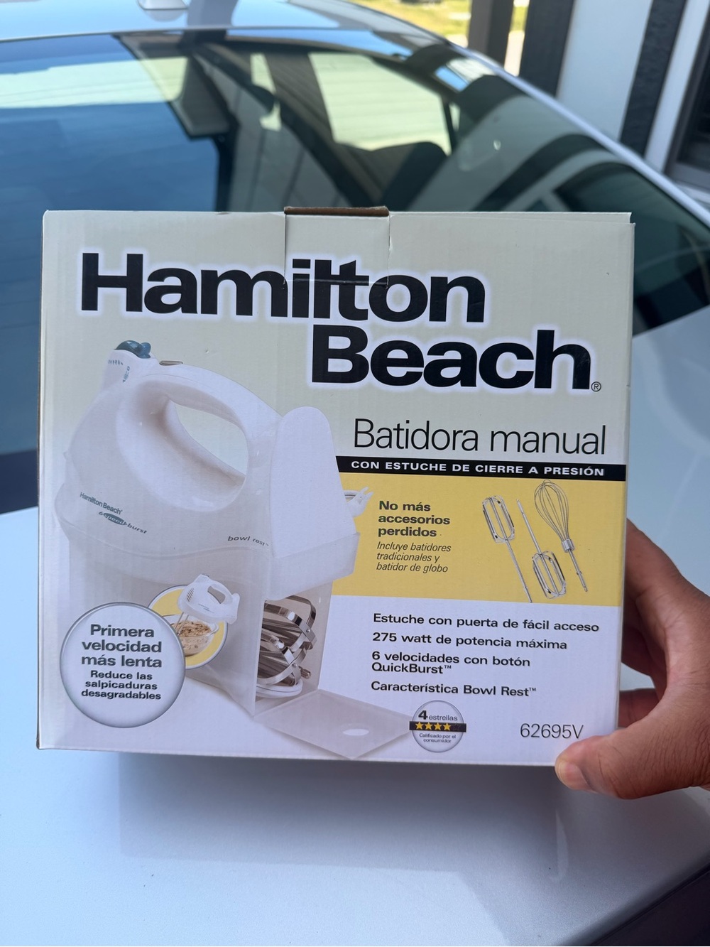 Hamilton Beach White Hand Mixer with Storage Case